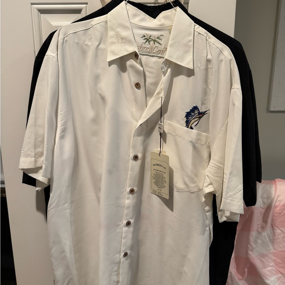 BAMBOO CAY White Casual Button Down Shirt
